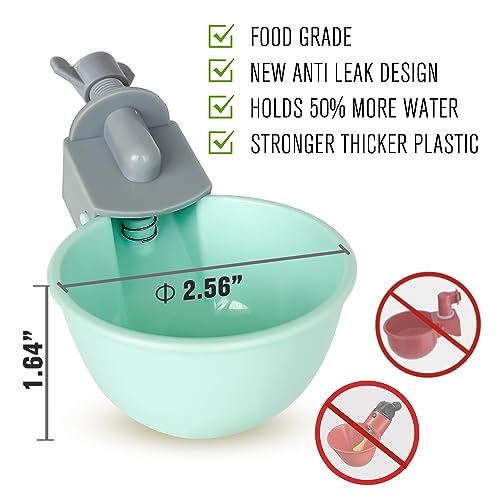 (4 Pack) Chicken Water Cups Feeder, Automatic Chicken Waterer, Anti-Leak System, Holds 50% More Water, Suitable for Chicks, Chicken, Duck, Quail, Turkey - size: 4