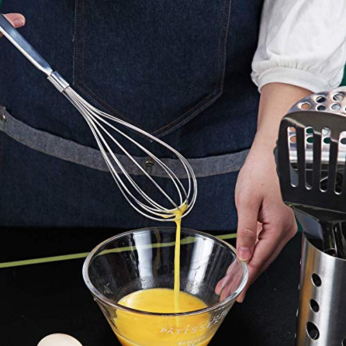 Whisk, Berglander Whisks For Cooking, Stainless Steel Balloon Whisk, Sturdy Kitchen Wire Whisk Set for Cooking, Baking, Blending, Whisking, Beating, Stirring, Dishwasher Safe, Easy to Clean - size: J. Whisk