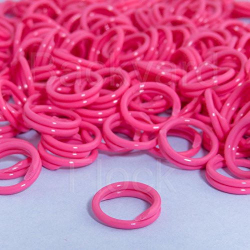 Pack Spiral Chicken Poultry Leg Bands Rings - #11 11/16" size - Pink Color