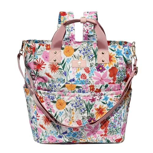 Diaper Tote Bag Totepack Backpack Crossbody Bag 3 in 1 for Women Laptop Backpack Multifunctional with Insulated Pockets - color: A Pink