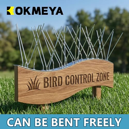 Bird Spikes 3.28FT, 304 Stainless Steel Bird Deterrents Spikes for Outside to Keep Birds Away Birds Scare Devices Outdoor 4Pcs - size: 3.28Feet