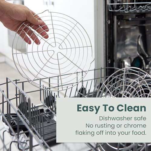 3 Set Round Cooling Racks for Baking (7.5, 9 & 10.5 Inch) | Oven & Dishwasher-Safe, 100% Stainless Steel, Steaming and Baking Rack , Fits Air Fryer, Pressure Cooker & Cake Pan - size: Round Rack 3-Pack