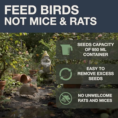 SWISSINNO Smart Birds “Chur” Squirrel-Resistant Bird Feeder – Hanging Feeder with Solid Metal Base and Dual Perches – Durable ASA + PC Plastics – Easy to Clean and Refill