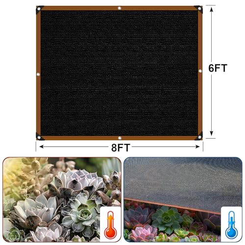 Shade Cloth - for Garden 90% Plant Shades Mesh Tarp with Grommets Outdoor Sun Shades Netting for Chicken Coop Greenhouse Vegetables Pergola Patio Cover - size: 6×8FT