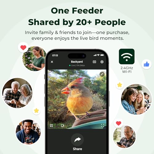 Smart Bird Feeder with 4K AI Camera Solar Powered, No Subscription | Lifetime AI Identification Bird Species, 4K Live Stream, 8MP Photos, Real-Time Bird Visit Alert, Backyard Birdwatching Gift - color: Brown