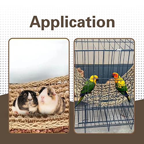 20.5 x 7.9 Inches Bird Seagrass Mat, Natural Seagrass Woven Bird Net Hammock Mat, Cage Accessories, Climbing Rope Ladder Chew Toys for Parrots Cockatoos Lovebird Cockatiel Budgie Hamster Parakeet - size: 20.5 x 7.9 Inch
