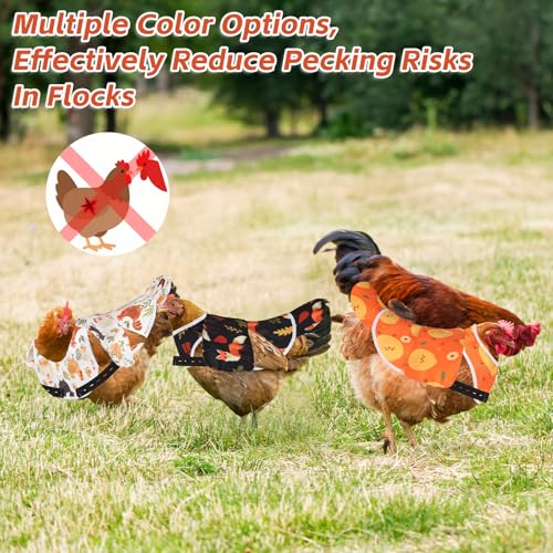 Esmorah Chicken Saddle for Hens, Large Breathable Anti-Pecking Hen Saddle | Chicken Aprons with Extended Shoulders, Wing & Tail Coverage Protection - Adjustable Straps for Feather Regrowth (White) - color: Farm Chicken White