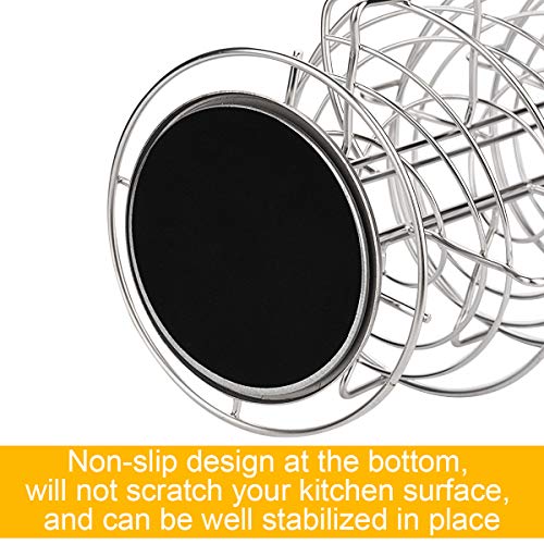Toplife Spiral Design Stainless Steel Egg Skelter Dispenser Rack,Storage Display Rack,Silver - color: Sliver