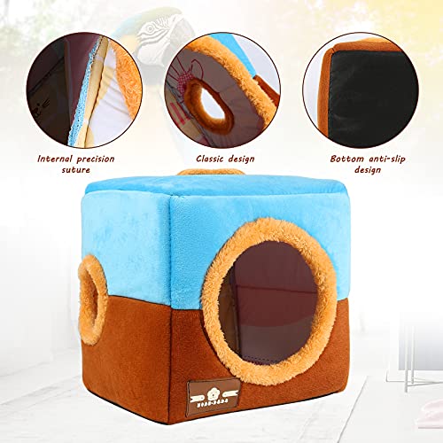 Large Size Parrot Nest House - Winter Warm Bird Snuggle Hut Hanging Birds House Cage Hideaway Cave Bed for Large Birds Amazon Parrots African Grey Cockatoos Macaws | Hanging Birds House, Coral Fleece Interior, Cage Hideaway Bed, Small Parrots and Birds -