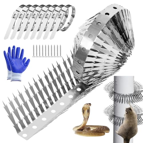 80 inches Bird deterrents for Outside and cat Spikes，Suitable for Pigeon Spike for Garden Fence Spikes and Wall,Barns Roof and Squirrel Guard Baffle with Steel Bird Spikes Stripes