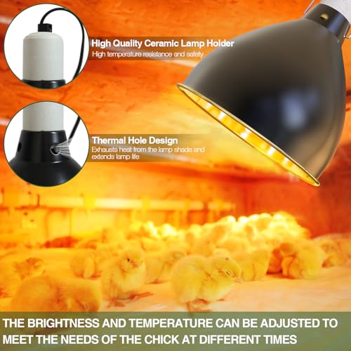 All-in-One Chick Brooder Kit with 75W Adjustable Heat Lamp, Spill-Proof Feeder & Waterer, and Rust-Proof Perch Stand for 5–15 Chicks - color: Red 2
