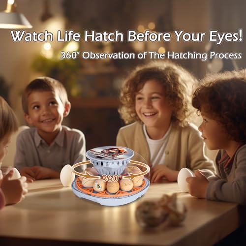 Smart Chicken Incubators for Hatching Eggs with Automatic Turner Small Poultry Duck Quail 12 Egg Incubator Temperature Control Display Hatcher Machine (Mechachick, ℉) - color: Mechachick
