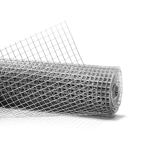 Fencer Wire 19 Gauge Hardware Cloth Metal Wire Mesh 1/2" x 1/2", Galvanized Welded Cage Wire Poultry Netting Square Chicken Snake Fencing Gopher Fence Raccoons Rabbit Pen Gutter - size: 3 ft. x 50 ft.