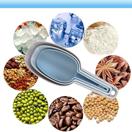Plastic Scoops for Canisters Pack of 4, Plastic Scoop for Ice Cubes, Flour Scoops Dry Goods Coffee Beans & Cereals - color: Blue (Pack of 4)