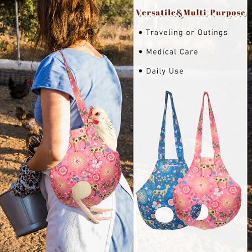 2 Pack Chicken Carrier Holder Bag, Canvas Chicken Carrier Sling Catching Hand Bag for Hen Rooster Poultry Poultry Transport, Travel - style: Deer