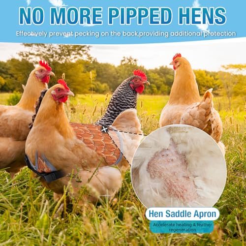 Chicken Saddle for Hens - Chicken Aprons for Hens With Adjustable Straps, Chicken Aprons & Vest Jacket for Hens - style: Yellow Feather