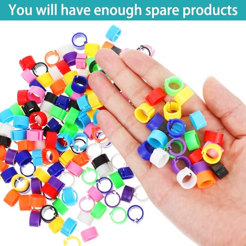 300Pcs 8mm Coturnix Quail Leg Bands Baby Chick Birds Chicken Identification Bands Rings, Poultry Foot Rings Leg Band Clip-on Ring for Poultry Identification