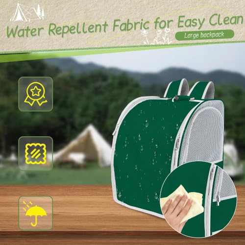 Sanmoncare Bird Backpack Carrier, Water Repellent Fabric Cockatiel Travel Bag with Stand, Lightweight and Portable Travel Cage for Parrot, Bird Travel Carrier, Green - color: Green