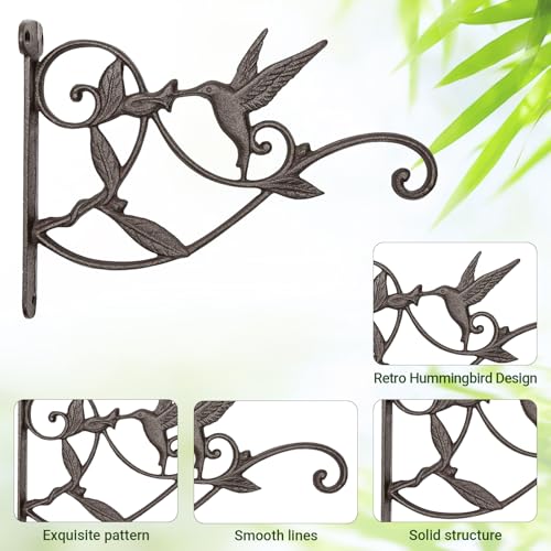 Mkono Hanging Plant Bracket Hook Iron Decorative Plant Hanger for Flower Basket Bird Feeder Wind Chime Lanterns, 1 Pack | 1 Pack, Rust-Proof, Bird Shaped Design, Easy Mount, Wall Hook for Flower Basket Wind Chimes Lantern, Indoor Garden Patio