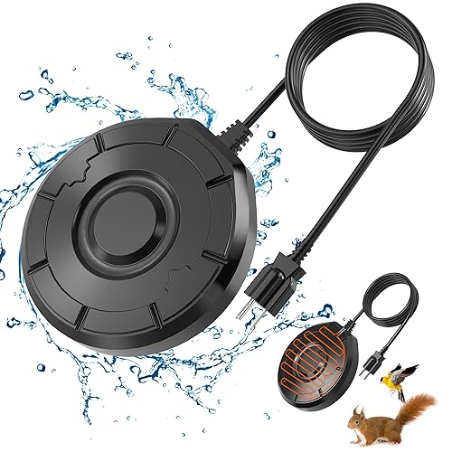 Bird Bath Heater for Outdoors in Winter, Birdbath Water Heater 120 W Pond De-Icer, Bird Bath Deicer Full-Covered Aluminum, Birdbath Heater Thermostatcally Controlled Auto Shut Off for Winter