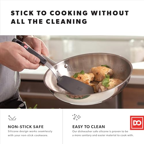 DI ORO Silicone Turner Spatula Set - 600F Heat Resistant, 3-Pc | Flexible flippers for eggs, pancakes, and crepes; Won't scratch nonstick pots and pans; BPA-free and dishwasher safe - size: Everday Set