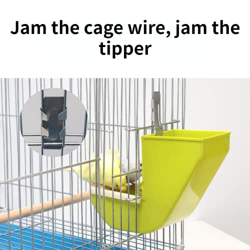 Bird Cage Feeder Tipping, Parrot Food Container Feeding Station Foraging Cage Accessories Suitable for Parrot Cockatoo Canary Lovebird