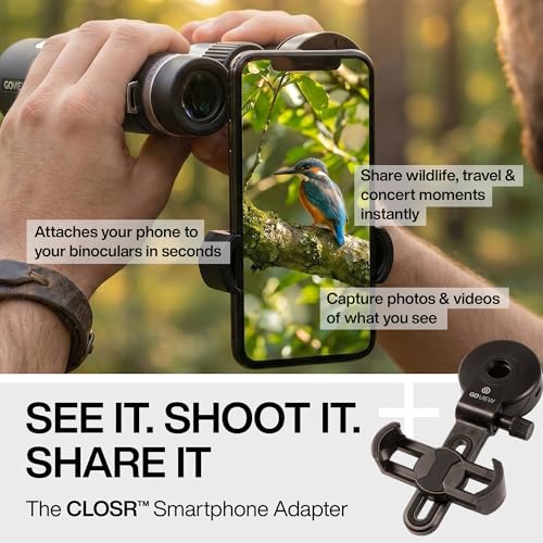 ZOOMR 10x34 Binoculars for Adults, BAK4 Prism - Phantom Black | Lightweight, Fully Multi-Coated Optics, Smartphone Adapter Compatible, Waterproof IPX5/6 PORTR™ - color: Phantom Black