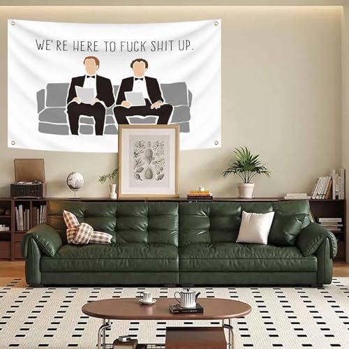 Funny Step Brothers Flag 3X5 Feet We're Here to Fuck Shit Up Banner | College Dorm,Living Room,Man Cave Wall Outdoor Decor ,With 4 Brass Grommets - color: G2