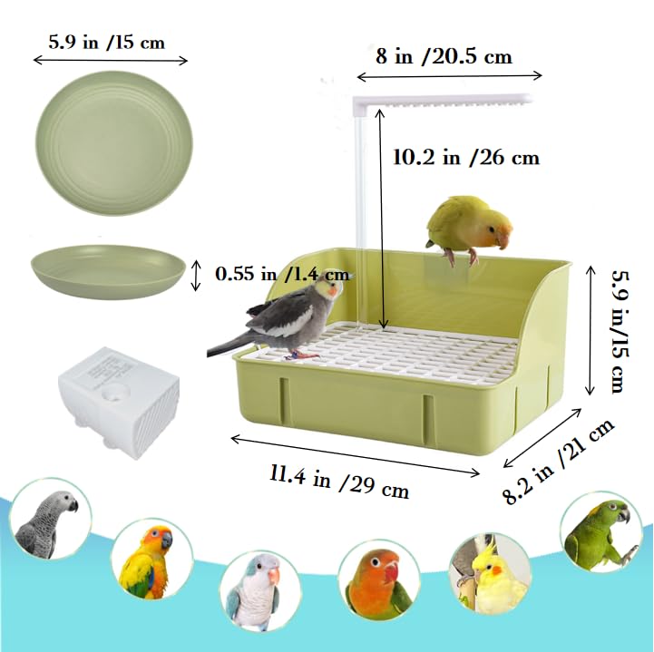 Automatic Bird Bath Shower with Pump, Waterfall Parrots Birdbath Bowl Bird Large Bathtub - USB Electric Parrot Water Bathtub - Perfect for Parakeet/Cockatoo/Parakeet/Cockatiel/ Lovebird/Budgie(Pink) - color: Pink
