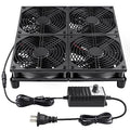 Wathai 120mm x 4 Router TV Box Fan 110v 240v Big Airflow Speed Controller | High Speed 4 IN 1 Fan for DIY Gaming Consoles, Amplifiers, Xbox, Laptop Stand, Mining Machines Devices Cooling - style: 120mm x 4 Fan