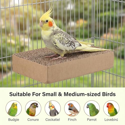 YUXIANLB 7.3 Inch Paper Bird Toys, Parrot Perch Platform Clean Beak | flat grinding stand cage, reduce boredom, Release Stress, conure paw shredder toy, parakeet cockatiel conure mynah