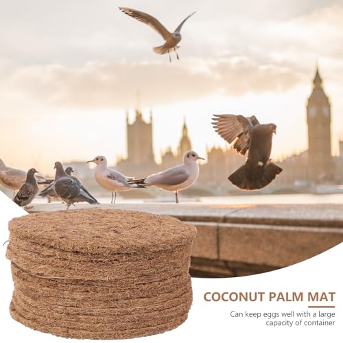 TEHAUX Coconut Fiber Bird Nest Mat 8.1 Inch Dehumidification Racing Pigeon Nest Pad Breathable Durable Bird Breeding Accessory for Egg Protection