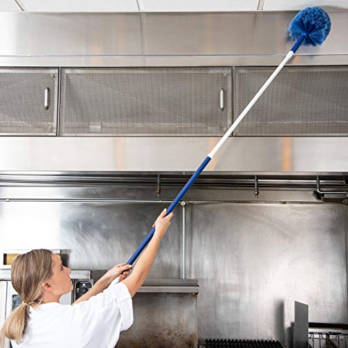 Sparta Round Duster Head, Soft Flagged Bristles, 9 Inch, Blue | Flo-Pac, Electrostatic Bristles, Ceilings and Corners, Handle Sold Separately, BPA Free