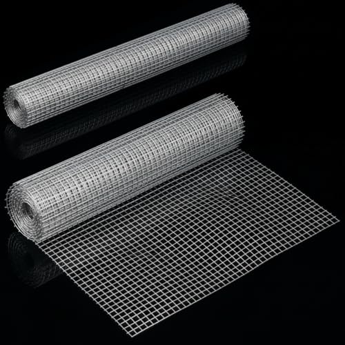SATINIOR 2 Sheets 1/4" Chicken Wire Fence, Wire Mesh Roll, Hardware Cloth | Hot Galvanized Layer, Rust Resistant, Small Hole, Free-cuttable, for Coop, Garden Bed, Rabbit, Snake, Poultry, DIY Enclosure