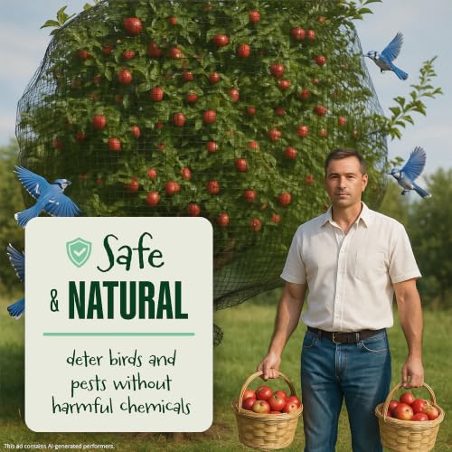 Dalen Bird-X Protective Mesh Netting for Fruit Trees & Berries - 28 x 28 ft | Black Garden Netting, 5/8-inch Mesh - Helps Deter Birds & Garden Pests, Made of Weather-Resistant Plastic - size: 28' x 28'