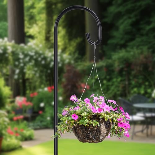 Shepherd-Hooks Adjustable for Bird-Feeder Lantern Plant-Hook Garden-Stake - Plant Stand Hanger for Outdoor Flower Basket, Bird Feeder Hanger Weddings Décor - size: 92 INCH, style: B-1 Pack