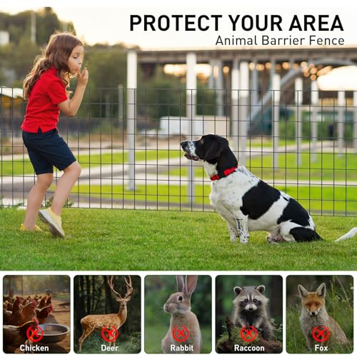 Black PVC Coated Welded Wire Fence 36 in x 50 Ft for Yard Plant Protection | 2 x 3 Inch 16GA Garden Border Fencing Roll Metal Wire Mesh Animal Barrier Fence for Dog Poultry Netting - size: 36in x 50ft