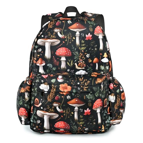 Mushroom Kids Backpack School Backpack Teens Bookbag for Girls Boys Hiking Camping Travel Sports - color: Mushroom