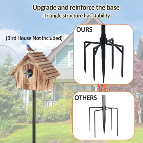 78 Inch Birds House Poles Mount Kit Pole Adjustable Heavy Duty Stand with Strong Base,Suitable for Various Types Bird House（NOT Included Bird House）