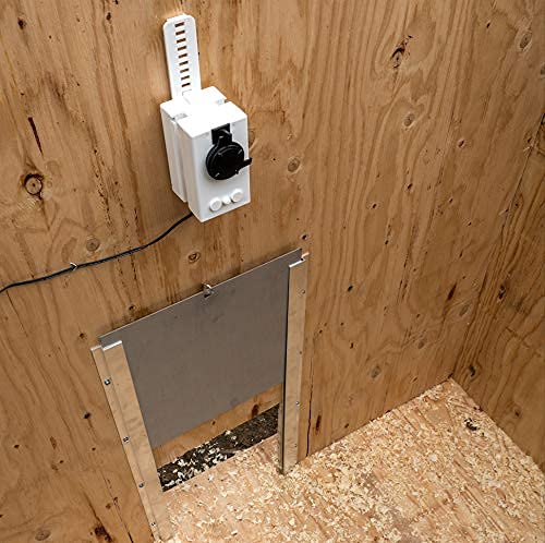 Opener with Motor & Timer (1 Year Warranty) | Heavy Duty | Made USA | Auto Pop Door Opener | Chicken Coop Accessories | Metal