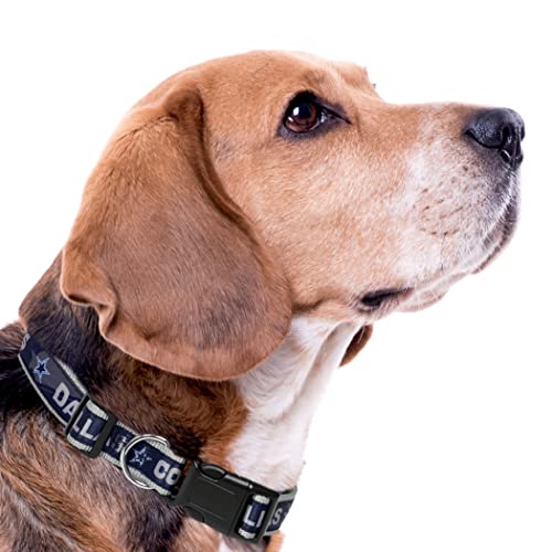 Pets First NFL Dallas Cowboys Licensed PET COLLAR, Small - Heavy-Duty, Strong, and Durable Dog Collar. Available in 31 Football Teams and 4 Sizes - color: Dallas Cowboys, size: Small