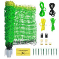 35.5"x164' Electric Fence Netting for Garden Goats Chicken | Electric Poultry Netting with Fiberglass Posts and Double-Spiked Stakes, Portable Mesh Fence for Backyards, Farms and Ranches