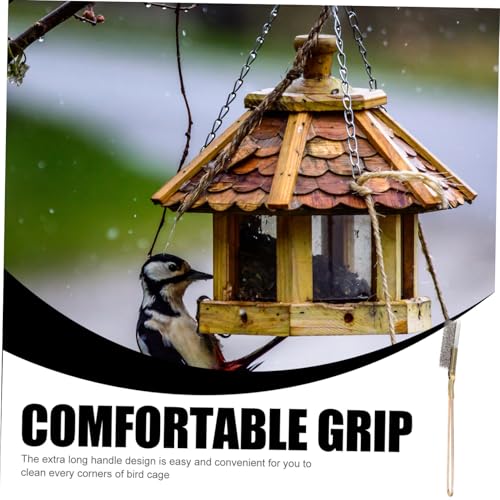 2pcs Bird Cage Cleaning Brush with Long Handles Stainless Steel Wire Bristles for Easy Maintenance Portable Lightweight Design Suitable for Birdcages Hanging for Convenient Storage