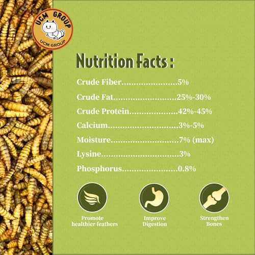 5LB Dried Black Soldier Fly Larvae for Chicken, Poultry, Wild Birds,No Additives, 100% Natural Non-GMO, More Calcium Chicken Treats Than Mealworms - size: 5 Pound (Pack of 1)