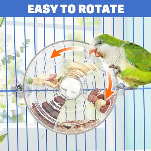 BNOSDM Bird Foraging Toy Creative Feeder Systems with Seed Food Rotating Wheel for Enrichment & Training Parrot Puzzle Toys Ideal for Small and Medium Cockatiel Parakeet ConureWhite - color: White