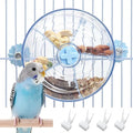 BNOSDM Bird Foraging Toy Creative Feeder Systems with Seed Food Rotating Wheel for Enrichment & Training Parrot Puzzle Toys Ideal for Small and Medium Cockatiel Parakeet Conure(Blue) - color: Blue