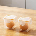 Egg Holder Container 2 PCS, Plastic Hard Boiled Egg Storage Box Leakproof Shockproof Protection, Portable Egg Tray Carriage Dispenser for Camping Picnic Travel Kitchen Outdoor (Square two-piece set)