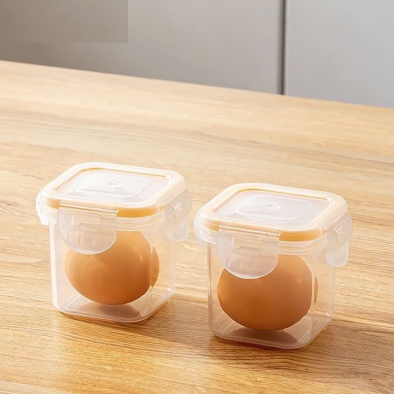 Egg Holder Container 2 PCS, Plastic Hard Boiled Egg Storage Box Leakproof Shockproof Protection, Portable Egg Tray Carriage Dispenser for Camping Picnic Travel Kitchen Outdoor (Square two-piece set)
