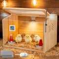 Chicken Brooder Box for Chicks & Quail,Pine Wood.16 Lx12 Wx12 H, Ducks,Chicken Coop,Quail cage,2 Washable Liners,Adjustable Temperature Control.