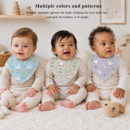 Baby Organic Cotton Teething Cloth Newborn Baby Burp Cloth Bandana Drool Cloth for Drooling Cotton Baby Gifts - color: Goose